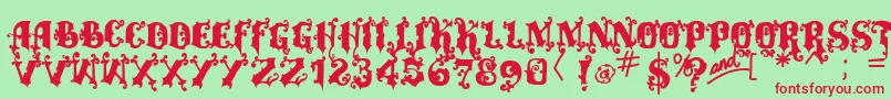 fuente Vtksalcalina – Fuentes Rojas Sobre Fondo Verde