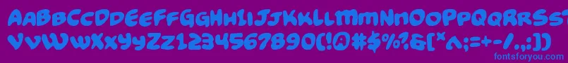 Funnypages Font – Blue Fonts on Purple Background