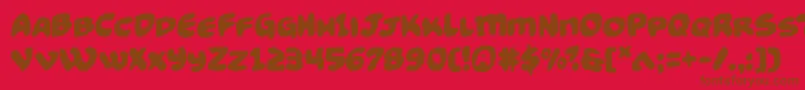 Funnypages Font – Brown Fonts on Red Background