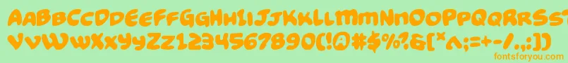 Funnypages Font – Orange Fonts on Green Background