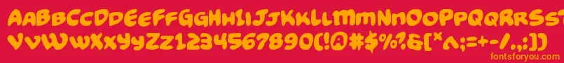 Шрифт Funnypages – оранжевые шрифты на красном фоне