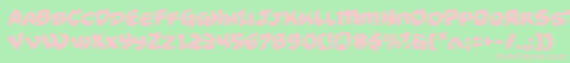 フォントFunnypages – 緑の背景にピンクのフォント