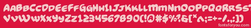 Funnypages Font – Pink Fonts on Red Background