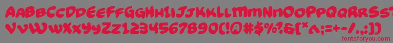Lisätietoja Funnypages-fontista Funnypages-fontti – punaiset fontit harmaalla taustalla
