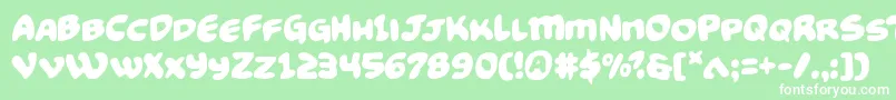 Funnypages Font – White Fonts on Green Background