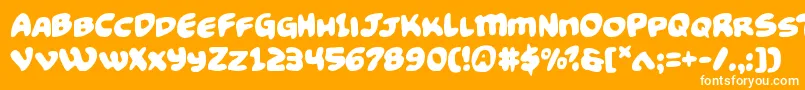 フォントFunnypages – オレンジの背景に白い文字