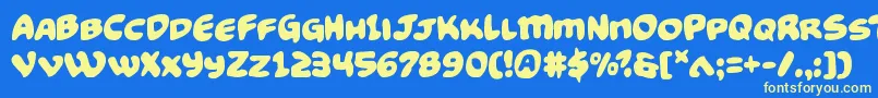 Funnypages Font – Yellow Fonts on Blue Background