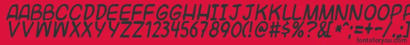 Universal Font – Black Fonts on Red Background