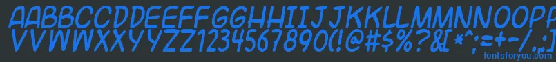 Universal Font – Blue Fonts on Black Background