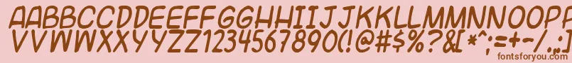 Universal Font – Brown Fonts on Pink Background