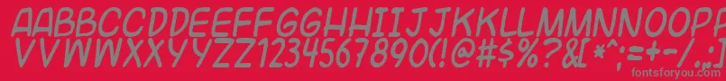 Universal Font – Gray Fonts on Red Background