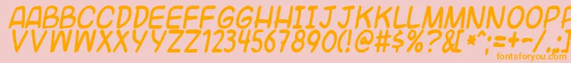 Universal Font – Orange Fonts on Pink Background