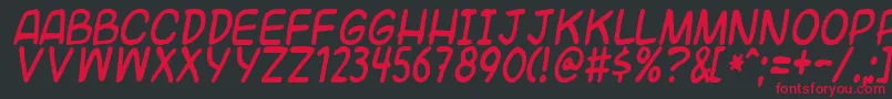 Universal Font – Red Fonts on Black Background