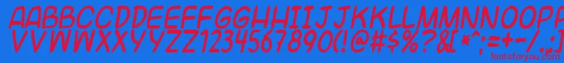 Universal Font – Red Fonts on Blue Background