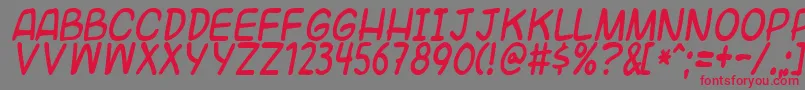 Universal Font – Red Fonts on Gray Background