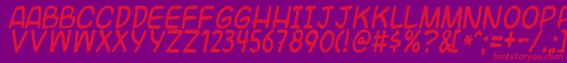Universal Font – Red Fonts on Purple Background