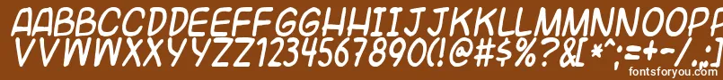 Universal Font – White Fonts on Brown Background