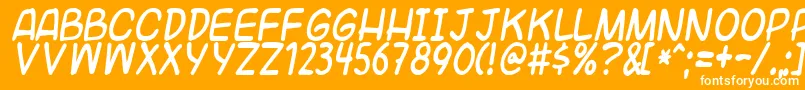 Universal Font – White Fonts on Orange Background