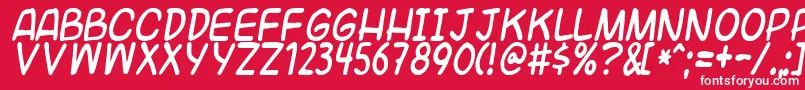Universal Font – White Fonts on Red Background