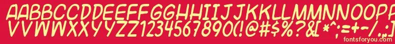 Universal Font – Yellow Fonts on Red Background