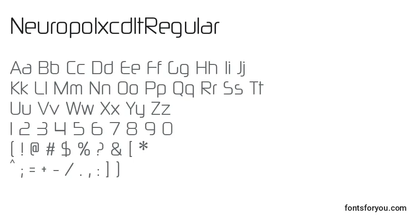 A fonte NeuropolxcdltRegular – alfabeto, números, caracteres especiais