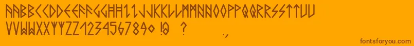 Comicrunes Font – Brown Fonts on Orange Background