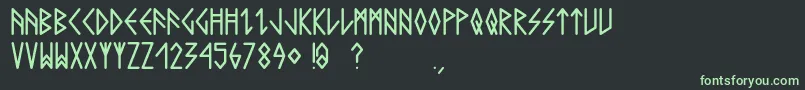 Comicrunes Font – Green Fonts on Black Background