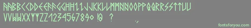 Comicrunes Font – Green Fonts on Gray Background