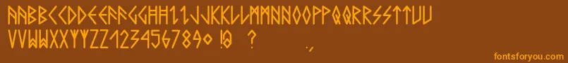 Comicrunes Font – Orange Fonts on Brown Background