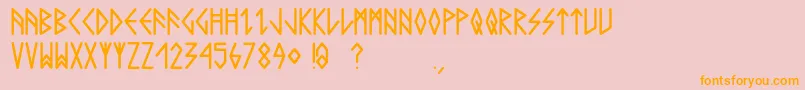 Comicrunes Font – Orange Fonts on Pink Background