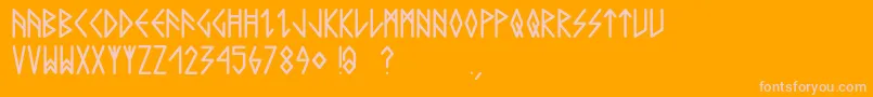 Comicrunes Font – Pink Fonts on Orange Background