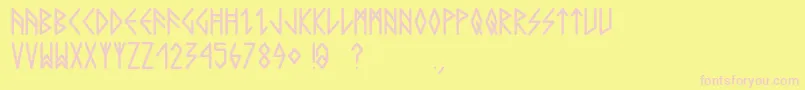 Comicrunes Font – Pink Fonts on Yellow Background