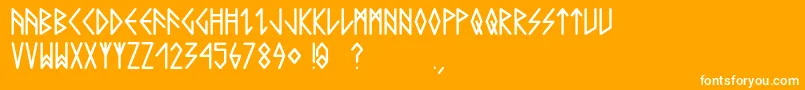 Comicrunes Font – White Fonts on Orange Background