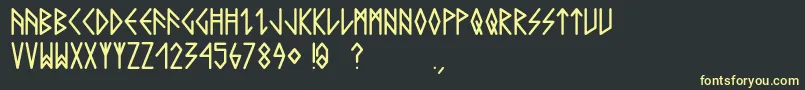 Comicrunes Font – Yellow Fonts on Black Background