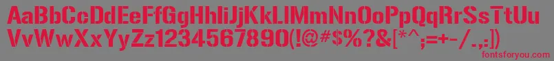 GunplayRg Font – Red Fonts on Gray Background