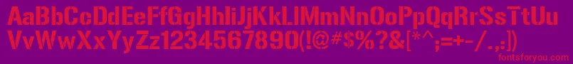 GunplayRg-Schriftart – Rote Schriften auf violettem Hintergrund