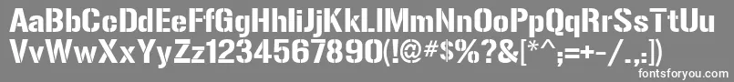GunplayRg-Schriftart – Weiße Schriften auf grauem Hintergrund