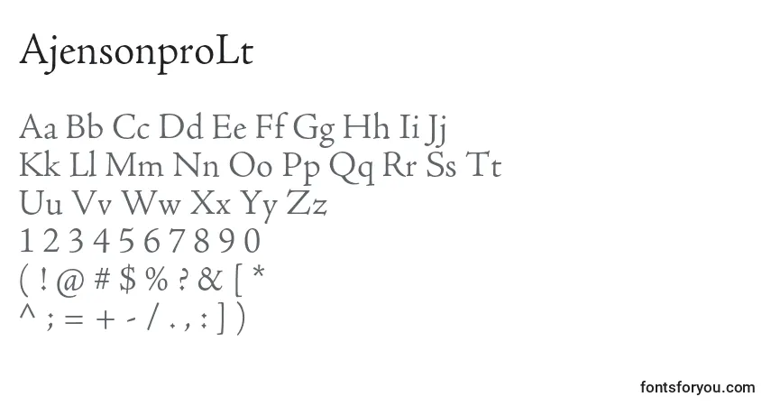 Шрифт AjensonproLt – алфавит, цифры, специальные символы