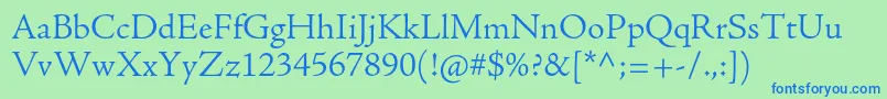 AjensonproLt Font – Blue Fonts on Green Background