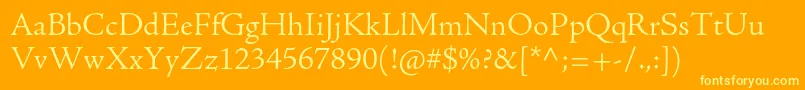 AjensonproLt Font – Yellow Fonts on Orange Background