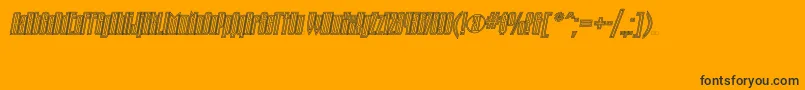 TauernecttItalic-Schriftart – Schwarze Schriften auf orangefarbenem Hintergrund