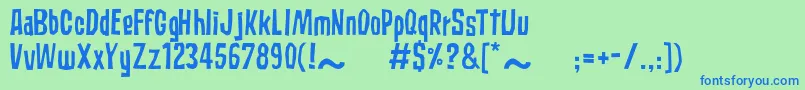 SubaccuzNormal Font – Blue Fonts on Green Background