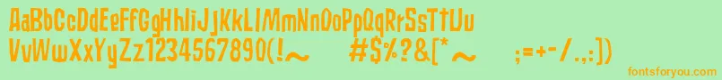 SubaccuzNormal Font – Orange Fonts on Green Background