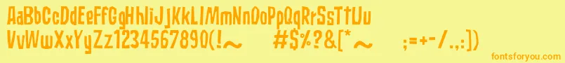 SubaccuzNormal Font – Orange Fonts on Yellow Background