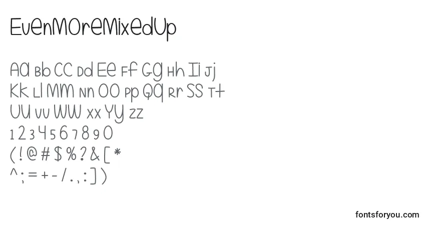 Czcionka EvenMoreMixedUp – alfabet, cyfry, specjalne znaki