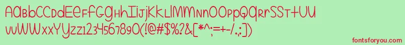 EvenMoreMixedUp Font – Red Fonts on Green Background