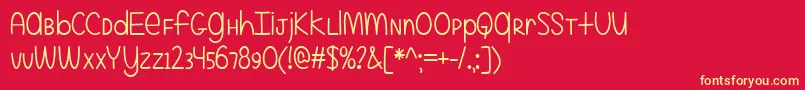 EvenMoreMixedUp Font – Yellow Fonts on Red Background