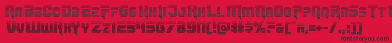Omegaforcegrad11-Schriftart – Schwarze Schriften auf rotem Hintergrund