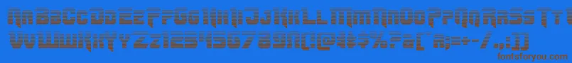 Omegaforcegrad11 Font – Brown Fonts on Blue Background