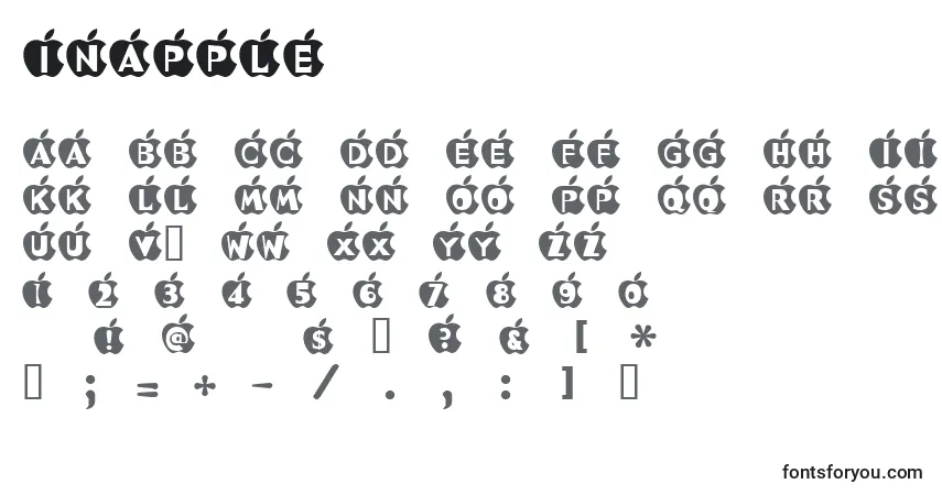 A fonte InApple – alfabeto, números, caracteres especiais